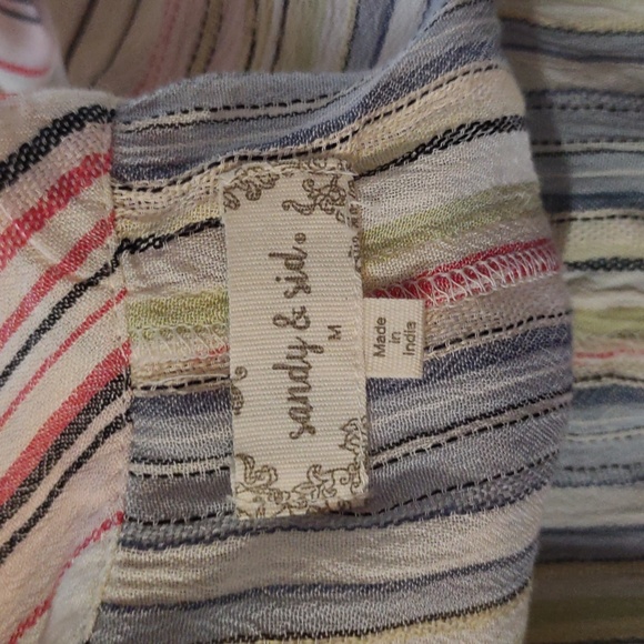 NWOT Cute striped cropped wrap top - Picture 5 of 7